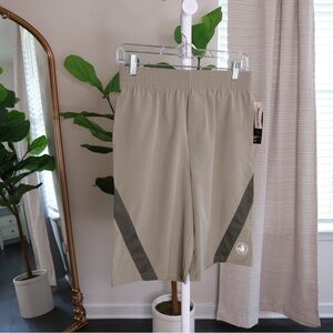 Men's Tan Shorts with Black Accents